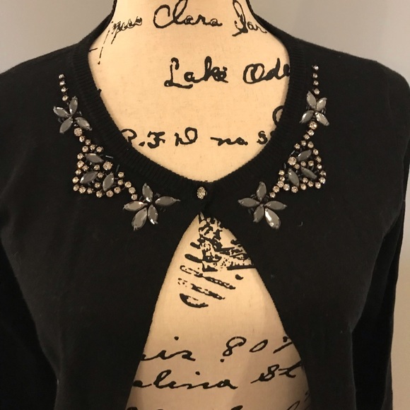 ‼️HUGE SALE‼️ NWT Sisters Black Jeweled Cardigan - Picture 2 of 8